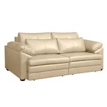 Sofá Decorativo Sala de Estar Marselha Retratil 4 Lugares 250cm Couro Tiza - Mozzelar