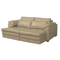 Sofá Decorativo Sala de Estar Marselha Retrátil Elétrico 4 Lugares 250cm Couro Bege - Mozzelar Sofá Decorativo Sala de Estar Marselha Retrátil Elétrico 4 Lugares 250cm Couro Bege - Mozzelar