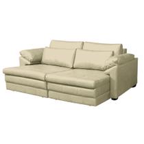 Sofá Decorativo Sala de Estar Marselha Retrátil Elétrico 4 Lugares 250cm Couro Tiza - Mozzelar