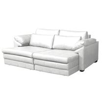 Sofá Decorativo Sala de Estar Marselha Retratil Manual 3 Lugares 215cm Couro Branco - Mozzelar