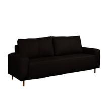 Sofá Decorativo Sala de Estar Metropole 3 Lugares 200cm Couro Marrom - Mozzelar Sofá Decorativo Sala de Estar Metropole 3 Lugares 200cm Couro Marrom - Mozzelar