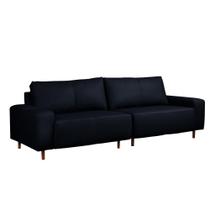 Sofá Decorativo Sala de Estar Metropole 4 Lugares 240cm Bipartido Couro Azul Marinho - Mozzelar Sofá Decorativo Sala de Estar Metropole 4 Lugares 240cm Bipartido Couro Azul Marinho - Mozzelar
