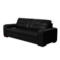 Sofá Decorativo Sala de Estar Punto Bipartido 3 lugares 240cm Couro Preto - Mozzelar