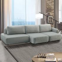 Sofá Decorativo Santiago 4 Lugares 282cm Sala de Estar Retrátil Modulado Bouclê Cinza G89 - Gran Belo Sofá Decorativo Santiago 4 Lugares 282cm Sala de Estar Retrátil Modulado Bouclê Cinza G89 - Gran Belo