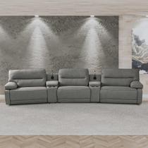 Sofá Decorativo Swift c/Porta Copos Baú Cooler Reclinável Retrátil Linho Cinza G81 - Gran Belo Sofá Decorativo Swift c/Porta Copos Baú Cooler Reclinável Retrátil Linho Cinza G81 - Gran Belo