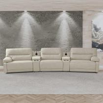 Sofá Decorativo Swift c/Porta Copos Baú Cooler Reclinável Retrátil Linho OffWhite G81 - Gran Belo Sofá Decorativo Swift c/Porta Copos Baú Cooler Reclinável Retrátil Linho OffWhite G81 - Gran Belo