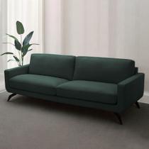 Sofá Decorativo Thalia 3 Lugares Sala de estar 210cm Pés em Aço material sintético Musgo G88 - Gran Belo
