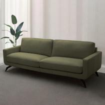 Sofá Decorativo Thalia 4 Lugares Sala de estar 270cm Pés em Aço Couro Fendi G88 - Gran Belo Sofá Decorativo Thalia 4 Lugares Sala de estar 270cm Pés em Aço Couro Fendi G88 - Gran Belo
