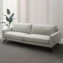 Sofá Decorativo Thalia 4 Lugares Sala de estar 270cm Pés em Aço Couro Off White G88 - Gran Belo Sofá Decorativo Thalia 4 Lugares Sala de estar 270cm Pés em Aço Couro Off White G88 - Gran Belo