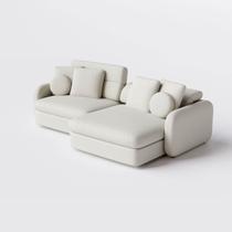 Sofá Denver Retrátil e Reclinável 2,14m em Chenille Bege - Home Mobily