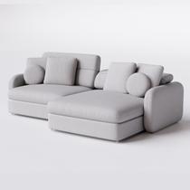 Sofá Denver Retrátil e Reclinável 2,34m em Chenille Cinza Claro - Home Mobily