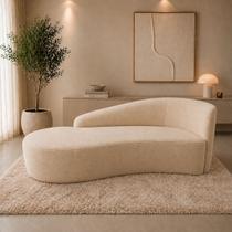 Sofá Divã Orgânico Charlotte Sala 160cm Bouclé Bege Sofá Divã Orgânico Charlotte Sala 160cm Bouclé Bege