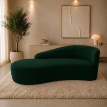 Sofá Divã Orgânico Charlotte Sala 180cm Bouclé Verde