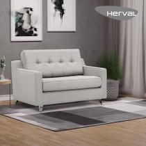 Sofá Dois Lugares Herval Cross, Linho Café com Leite, 140 cm