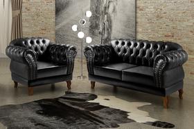 Sofá Dom Pedro 2 e 1 Lugares Decoração Sala Recepção Retrô Preto Sofá Dom Pedro 2 e 1 Lugares Decoração Sala Recepção Retrô Preto
