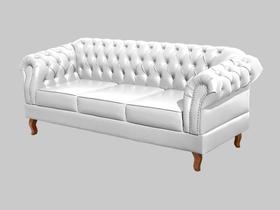 Sofá Dom Pedro 3 Lugares Decoração Sala Recepção Retrô Branco Sofá Dom Pedro 3 Lugares Decoração Sala Recepção Retrô Branco