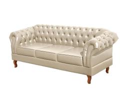 Sofá Dom Pedro Chesterfield 3 Lugares Vintage Clássico Retrô