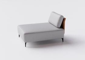 Sofá Dream Box Moderno Chaise 100cm Cinza com Encosto Terracota Rede Móveis