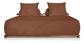 Sofá Dubai 2 Lugares 1.60m Tecido Bouclê Para Sala Bz Decor