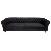 Sofá duque 2.30m com 2 assentos suede preto sofá salão tv chesterfield Sofá duque 2.30m com 2 assentos suede preto sofá salão tv chesterfield