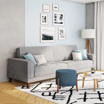 Sofá Edimburgo 4 Lugares Linho Cinza 280 cm Sofá Edimburgo 4 Lugares Linho Cinza 280 cm