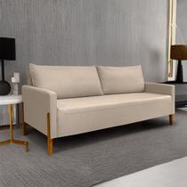 Sofá Elegance 2 Lugares 1,40m Linho Bege Recepção Consultório Clean Moderno - LV