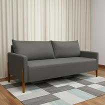 Sofá Elegance 2 Lugares 180 cm Estofado em Linho Premium Pé Madeira Recepção Consultório Clean Moderno