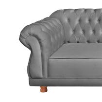 Sofá Elisabeth Luxo Chesterfield 2 Lugares Cinza