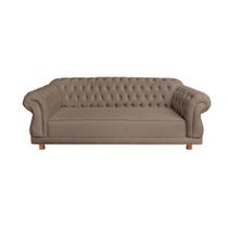 Sofá Elisabeth Luxo Chesterfield 3 Lugares Cappuccino