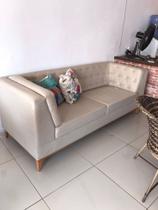 Sofá em linho retrô bege 2 lugares Sofá em linho retrô bege 2 lugares