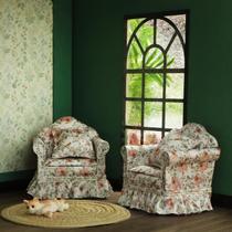 Sofá em miniatura Dollhouse Furniture iLand Sofás Rose Birds 2