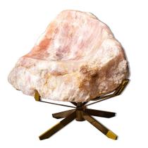 Sofá Esculpido em Quartzo Rosa Natural Grande - 352kg - 84cm - Classe B