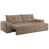 Sofá Espanha 2 Lugares Retrátil 150cm Tecido Suede Cor Bege Sofá Espanha 2 Lugares Retrátil 150cm Tecido Suede Cor Bege