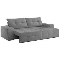 Sofá Espanha 2 Lugares Retrátil 150cm Tecido Suede Cor Cinza Sofá Espanha 2 Lugares Retrátil 150cm Tecido Suede Cor Cinza