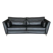 Sofá Estilo Decoração Jade 200cm Alumínio Tec Corano Cor Preto