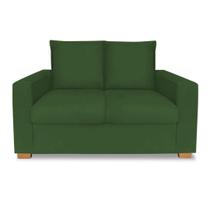 Sofá Estofado 2 Lugares Para Sala De Estar Denver Suede Verde - DL DECOR - Doce Lar Decorações