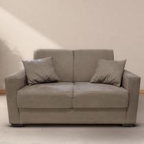 Sofá Estofado 2 Lugares Sala Estar Recepção Mariana Suede Cor:Bege