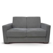 Sofá Estofado 2 Lugares Sala Estar Recepção Natália Suede Cinza Sofá Estofado 2 Lugares Sala Estar Recepção Natália Suede Cinza