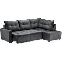 Sofá Estofado Fabiany Veludo Lucky Curva 2x3 Lugares