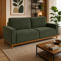 Sofá Estofado Living Líbano 3 Lugares Mascavo Sala de Estar
