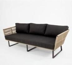 Sofá Estrutura Aluminio Area Externa Corda Nautica 3 Lugares