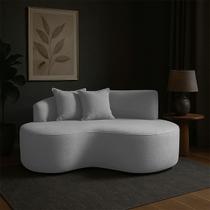 Sofá Feijão Orgânico Curvo Decorativo Forma Orgânica Linho para Sala e Escritorio