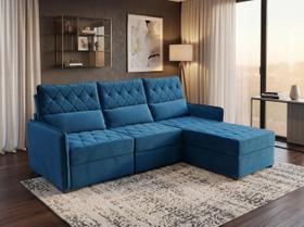 Sofá Fixo 03 Lugares Conforto Plus com Puff Sofisticato