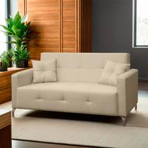 Sofá Fixo 2 Lugares 1,60 Espanha Living Linho Pés Metal e Molas Sofá Fixo 2 Lugares 1,60 Espanha Living Linho Pés Metal e Molas