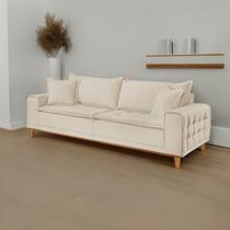 Sofá Fixo 2 Lugares Luxo 160 Cm Orfeu Bege Claro