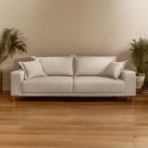 Sofá Fixo 3 Lugares Luxo 180 Cm Argos Bege Claro Sofá Fixo 3 Lugares Luxo 180 Cm Argos Bege Claro