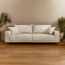 Sofá Fixo 3 Lugares Luxo 180 Cm Argos Bege Claro Sofá Fixo 3 Lugares Luxo 180 Cm Argos Bege Claro
