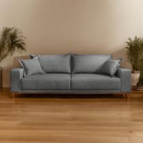 Sofá Fixo 3 Lugares Luxo 200 Cm Argos Cinza Sofá Fixo 3 Lugares Luxo 200 Cm Argos Cinza