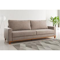 Sofá Fixo 4 Lugares Linho 220cm Kaki Lívia Ares Alpino