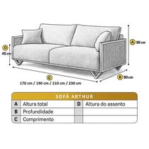 Sofá Fixo 4 Lugares Luxo 250cm Arthur Sofá Fixo 4 Lugares Luxo 250cm Arthur